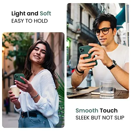 FireNova iPhone 13 Pro Max uchun mo'ljallangan g'ilof, silikon [Kamera himoyasi] telefon g'ilofi [2 ekran himoyachisi] bilan, ichki qismi yumshoq tirnalishga qarshi mikrofiber astarli, 6,7 dyuym, Midnight Green - FIRENOVA (1)