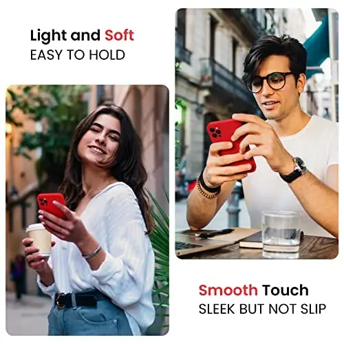 FireNova iPhone 13 Pro Max uchun moʻljallangan gʻilof, silikon [Kamera himoyasi] telefon gʻilofi [2 ekran himoyachisi] bilan, ichki qismi yumshoq tirnalishga qarshi mikrofiber qoplamali, 6,7 dyuym, qizil - FIRENOVA (1)