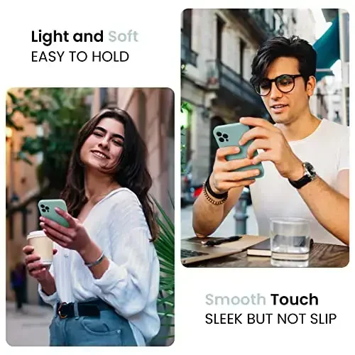 FireNova iPhone 13 Pro Max uchun mo'ljallangan g'ilof, silikon [Kamera himoyasi] telefon g'ilofi [2 ekran himoyachisi] bilan, ichki qismi yumshoq tirnalishga qarshi mikrofiber qoplamali, 6,7 dyuym, yalpiz yashil - FIRENOVA (1)