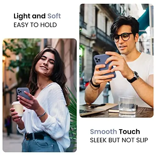 FireNova iPhone 13 Pro uchun mo'ljallangan g'ilof, Silikon yangilangan [Kamera himoyasi] Telefon g'ilofi [2 ekran himoyachisi] bilan, Yumshoq tirnalishga qarshi mikrofiber astar ichida, 6,1 dyuym, Lavanda kulrang - 2