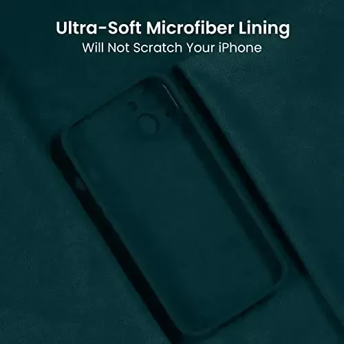 FireNova iPhone 13 uchun mo'ljallangan g'ilof, silikon yangilangan [Kamera himoyasi] Telefon g'ilofi [2 ekran himoyachisi] bilan, ichida yumshoq tirnalishga qarshi mikrofiber astar, 6.1 dyuym, Teal - 5
