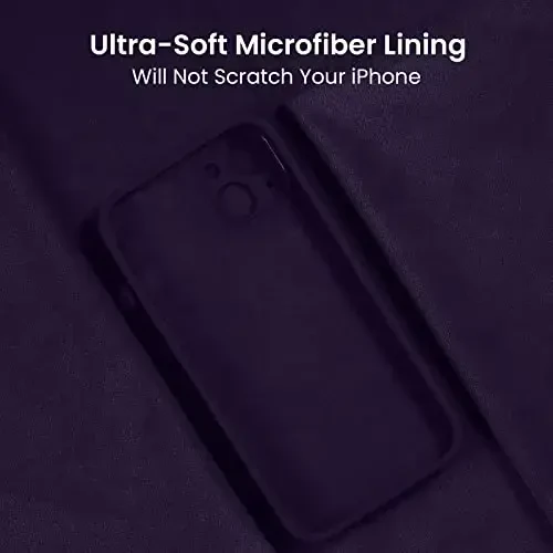FireNova iPhone 13 uchun moʻljallangan gʻilof, silikon yangilangan [Kamera himoyasi] Telefon gʻilofi [2 ekran himoyachisi] bilan, ichki qismi yumshoq tirnalishga qarshi mikrofiber astar, 6,1 dyuym, binafsha - 5