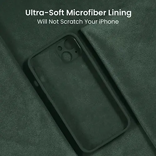 FireNova iPhone 13 uchun mo'ljallangan g'ilof, silikon yangilangan [Kamera himoyasi] Telefon g'ilofi [2 ekran himoyachisi] bilan, ichki qismi yumshoq tirnalishga qarshi mikrofiber qoplamali, 6,1 dyuym, Alp tog' ko'kalami - 5