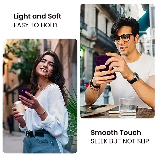 FireNova iPhone 13 uchun mo'ljallangan g'ilof, silikon yangilangan [Kamera himoyasi] Telefon g'ilofi [2 ekran himoyachisi] bilan, ichki yumshoq tirnalishga qarshi mikrofiber astar, 6.1 dyuym, vino rangi - FIRENOVA (1)