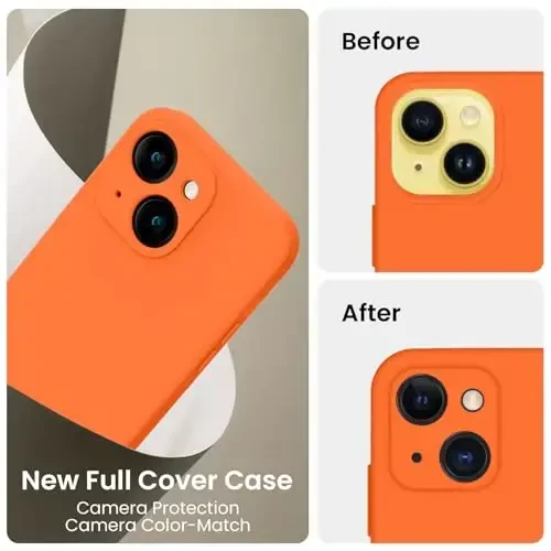 FireNova Designed for iPhone 14 Case, Silicone Upgraded [Camera Protection] Phone Case with [2 Screen Protectors], Soft Anti-Scratch Microfiber Lining Inside, 6.1 inch, Neon Orange - 4
