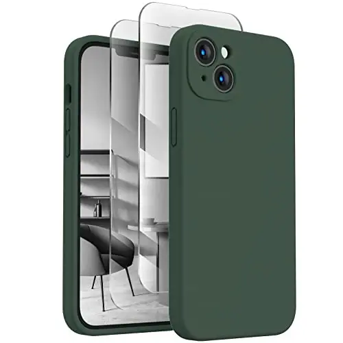FireNova Designed for iPhone 14 Case, Silicone Upgraded [Camera Protection] Phone Case, Soft Anti-Scratch Microfiber Lining Inside, 6.1 inch, Alpine Green 