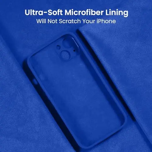 FireNova Designed for iPhone 14 Case, Silicone Upgraded [Camera Protection] Phone Case, Soft Anti-Scratch Microfiber Lining Inside, 6.1 inch, Klein Blue - 5