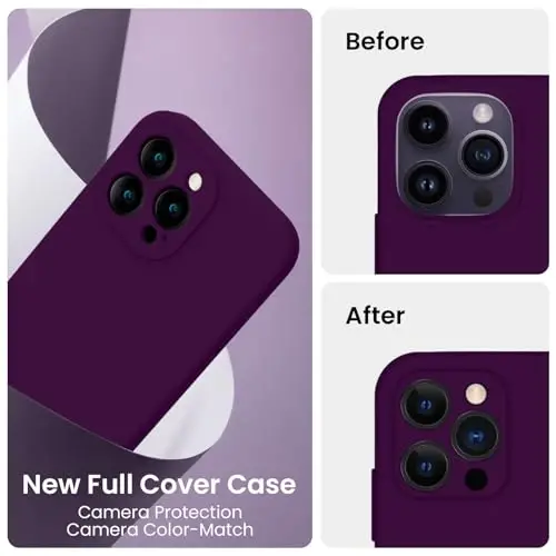 FireNova iPhone 14 Pro Max Kılıf için Tasarlandı, Silikon Yükseltilmiş [Kamera Koruması] Kılıf, İçinde Yumuşak Çizilmez Mikrofiber Astar, 6.7 inç, Şarap Kırmızı - 3