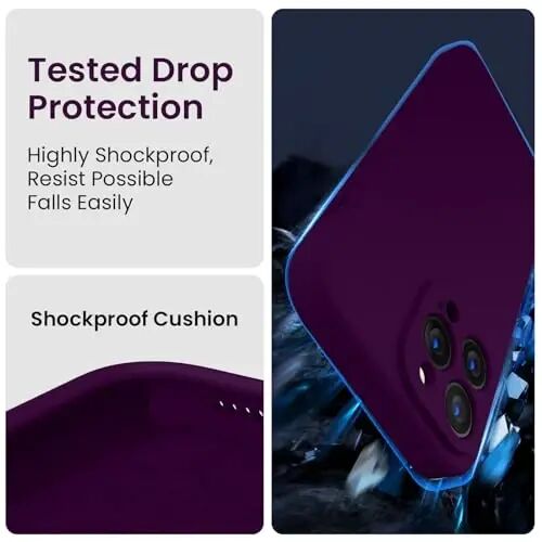 FireNova iPhone 14 Pro Max Kılıf için Tasarlandı, Silikon Yükseltilmiş [Kamera Koruması] Kılıf, İçinde Yumuşak Çizilmez Mikrofiber Astar, 6.7 inç, Şarap Kırmızı - 4