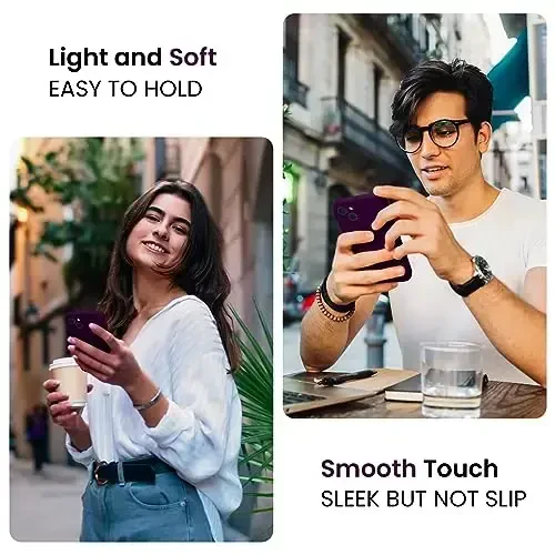 FireNova iPhone 14 uchun mo'ljallangan g'ilof, silikon yangilangan [Kamera himoyasi] Telefon g'ilofi [2 ekran himoyachisi] bilan, yumshoq tirnalishga qarshi mikrofiber astar ichida, 6,1 dyuym, to'q qizil vino - 2