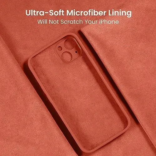 FireNova Designed for iPhone 15 Case, Silicone Upgraded [Camera Protection] Phone Case with [2 Screen Protectors], Soft Anti-Scratch Microfiber Lining Inside, 6.1 inch, Pink Pomelo - 5