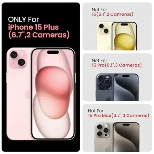 FireNova iPhone 15 Plus uchun mo'ljallangan g'ilof, silikon [Kamera himoyasi] g'ilofi [2 ekran himoyachisi] bilan, ichki qismi yumshoq tirnalishga qarshi mikrofiber astarli, 6,7 dyuym, yalpiz yashil - 6