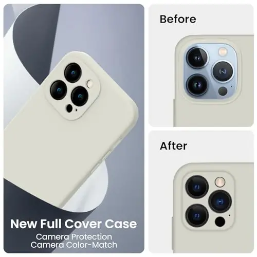 FireNova iPhone 15 Plus uchun mo'ljallangan g'ilof, silikon [Kamera himoyasi] g'ilofi [2 ekran himoyachisi] bilan, ichki qismi yumshoq tirnalishga qarshi mikrofiber qoplamali, 6,7 dyuym, tosh - 4