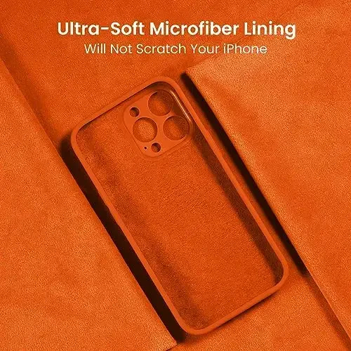 FireNova iPhone 15 Pro Max uchun mo'ljallangan g'ilof, silikon yangilangan [Kamera himoyasi] Telefon g'ilofi [2 ekran himoyachisi] bilan, ichki qismi yumshoq tirnalishga qarshi mikrofiber astar, 6,7 dyuym, Neon to'q sariq - 5