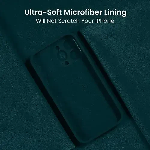 FireNova iPhone 15 Pro Max uchun mo'ljallangan g'ilof, silikon yangilangan [Kamera himoyasi] Telefon g'ilofi [2 ekran himoyachisi] bilan, ichki qismi yumshoq tirnalishga qarshi mikrofiber qoplamali, 6,7 dyuym, Teal - 5