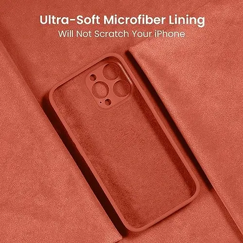 FireNova iPhone 15 Pro uchun mo'ljallangan g'ilof, silikon yangilangan [Kamera himoyasi] Telefon g'ilofi [2 ekran himoyachisi] bilan, ichki qismi yumshoq tirnalishga qarshi mikrofiber astar, 6,1 dyuym, pushti pomelo - 5