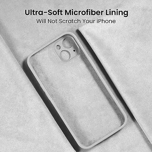 FireNova iPhone 15 uchun mo'ljallangan g'ilof, silikon yangilangan [Kamera himoyasi] Telefon g'ilofi [2 ekran himoyachisi] bilan, ichki qismi yumshoq tirnalishga qarshi mikrofiber astarli, 6.1 dyuym, oq - 5