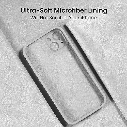 FireNova iPhone 15 uchun mo'ljallangan g'ilof, silikon yangilangan [Kamera himoyasi] Telefon g'ilofi [2 ekran himoyachisi] bilan, ichki qismi yumshoq tirnalishga qarshi mikrofiber astarli, 6.1 dyuym, oq - 5