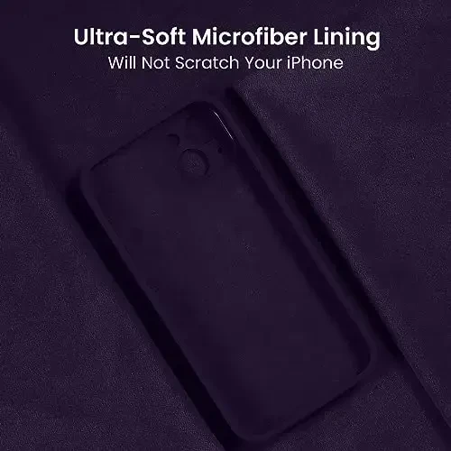 FireNova iPhone 15 uchun mo'ljallangan g'ilof, silikon yangilangan [Kamera himoyasi] Telefon g'ilofi [2 ekran himoyachisi] bilan, ichki qismi yumshoq tirnalishga qarshi mikrofiber qoplamali, 6.1 dyuym, binafsha - 5