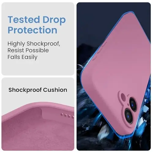 FireNova iPhone 16 Plus uchun g‘ilof, Silikon yangilangan [Kamerani himoya qilish] g‘ilofi, Ichki qismi yumshoq tirnalishga qarshi mikrofiber astarli, 6,7 dyuym, Lilak binafsha rang - 4