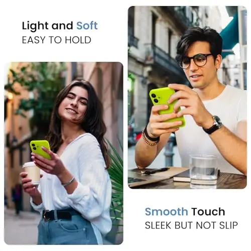 FireNova iPhone 16 Plus uchun mo‘ljallangan g‘ilof, Silikon yangilangan [Kamera himoyasi] g‘ilof, Ichki qismi yumshoq tirnalishga qarshi mikrofiber qoplamali, 6.7 dyuym, Fluoresan yashil - 3