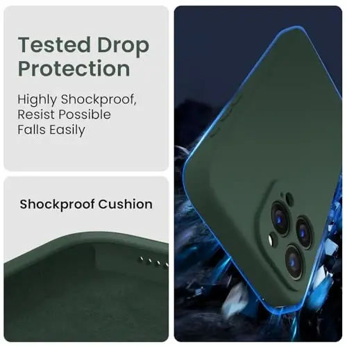 FireNova iPhone 16 Pro Kılıfı İçin Tasarlandı, Silikon Yükseltilmiş [Kamera Korumalı] Telefon Kılıfı, İç Kısmı Yumuşak Çizilmez Mikrofiber Astarlı, 2024, Alp Yeşili - 4