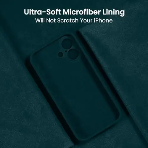 FireNova iPhone 16 uchun mo'ljallangan g'ilof, silikon yangilangan [Kamera himoyasi] Telefon g'ilofi [2 ekran himoyachisi] bilan, ichki qismi yumshoq tirnalishga qarshi mikrofiber qoplamali, 6,1 dyuym, Teal - 5