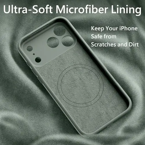 FireNova iPhone 17 Pro için Manyetik Kılıf, MagSafe Uyumlu, [Entegre Silikon Kamera Kontrol Düğmesi] [Kamera Koruması] Çizilmez Mikrofiber Astarlı Telefon Kılıfı, 6.3