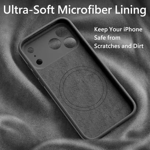 FireNova iPhone 17 Pro için Manyetik Kılıf, MagSafe Uyumlu, [Entegre Silikon Kamera Kontrol Tuşu] [Kamera Koruması] Çizilmez Mikrofiber Astarlı Telefon Kılıfı, 6.3