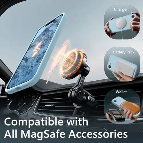 FireNova iPhone 17e/iPhone 16e uchun magnitli g'ilof, MagSafe bilan mos, [Silikon kamera himoyasi] Mikrofiber astarli telefon g'ilofi, 6.1