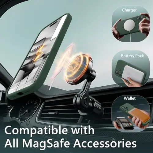 FireNova Magnetic for iPhone 17 Case, Compatible with MagSafe, [Integrated Silicone Camera Control Button] [Camera Protection] Anti-Scratch Microfiber Lining Phone Case, 6.3