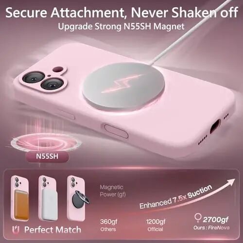 FireNova Magnetic for iPhone 17 Case, Compatible with MagSafe, [Integrated Silicone Camera Control Button] [Camera Protection] Anti-Scratch Microfiber Lining Phone Case, 6.3