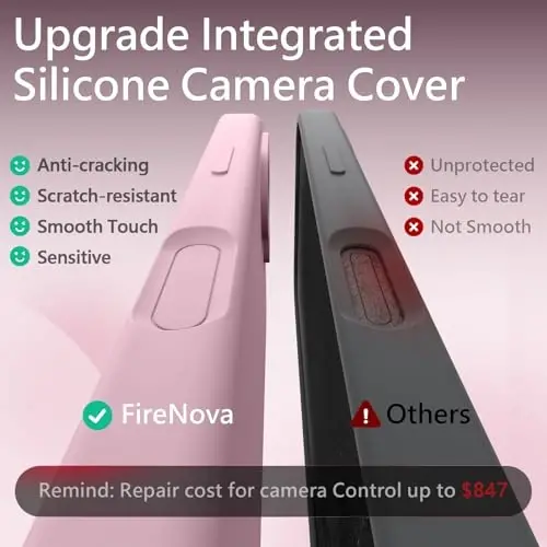 FireNova Magnetic for iPhone 17 Case, Compatible with MagSafe, [Integrated Silicone Camera Control Button] [Camera Protection] Anti-Scratch Microfiber Lining Phone Case, 6.3