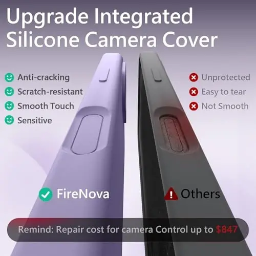 FireNova Magnetic for iPhone 17 Case, Compatible with MagSafe, [Integrated Silicone Camera Control Button] [Camera Protection] Anti-Scratch Microfiber Lining Phone Case, 6.3