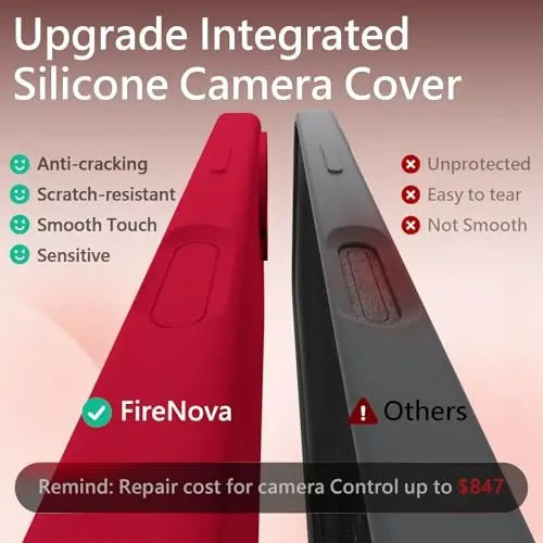 FireNova Magnetic for iPhone 17 Case, Compatible with MagSafe, [Integrated Silicone Camera Control Button] [Camera Protection] Anti-Scratch Microfiber Lining Phone Case, 6.3