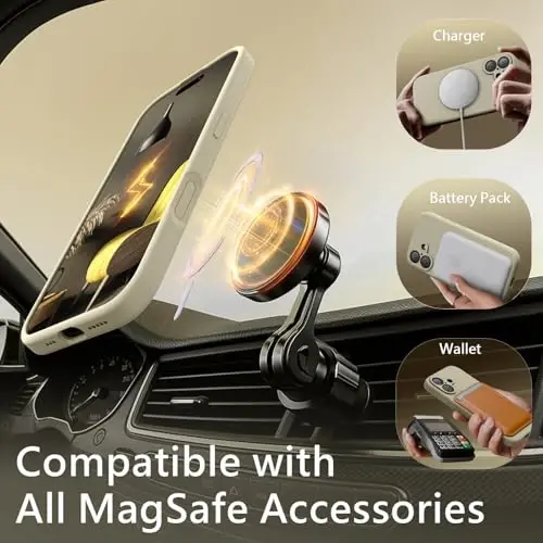 FireNova Magnetic for iPhone 17 Case, Compatible with MagSafe, [Integrated Silicone Camera Control Button] [Camera Protection] Anti-Scratch Microfiber Lining Phone Case, 6.3