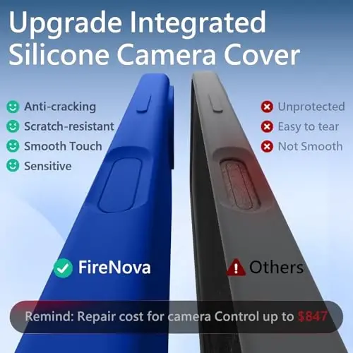 FireNova Magnetic for iPhone 17 Case, Compatible with MagSafe, [Integrated Silicone Camera Control Button] [Camera Protection] Anti-Scratch Microfiber Lining Phone Case, 6.3