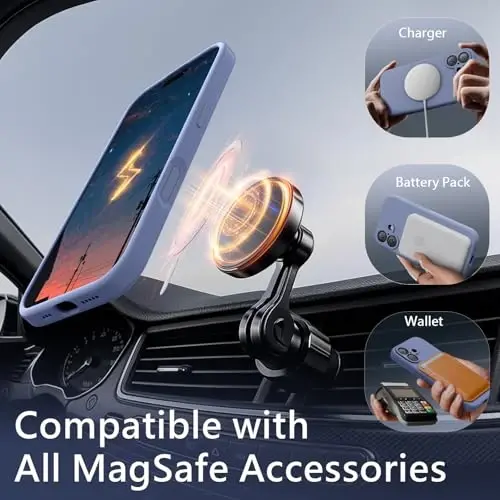 FireNova Magnetic for iPhone 17 Case, Compatible with MagSafe, [Integrated Silicone Camera Control Button] [Camera Protection] Anti-Scratch Microfiber Lining Phone Case, 6.3