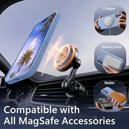 FireNova Magnetic for iPhone 17 Case, Compatible with MagSafe, [Integrated Silicone Camera Control Button] [Camera Protection] Anti-Scratch Microfiber Lining Phone Case, 6.3