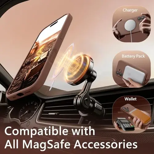 FireNova Magnetic for iPhone 17 Case, Compatible with MagSafe, [Integrated Silicone Camera Control Button] [Camera Protection] Anti-Scratch Microfiber Lining Phone Case, 6.3