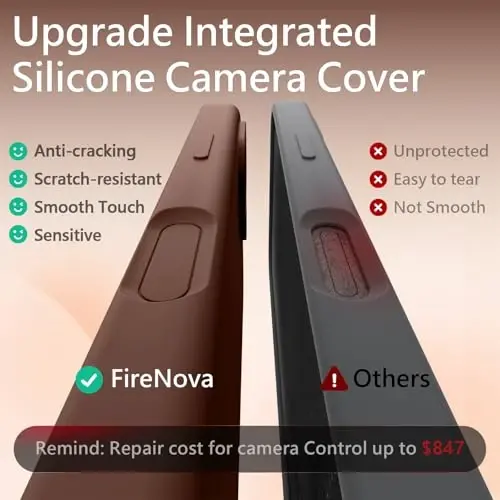 FireNova Magnetic for iPhone 17 Case, Compatible with MagSafe, [Integrated Silicone Camera Control Button] [Camera Protection] Anti-Scratch Microfiber Lining Phone Case, 6.3