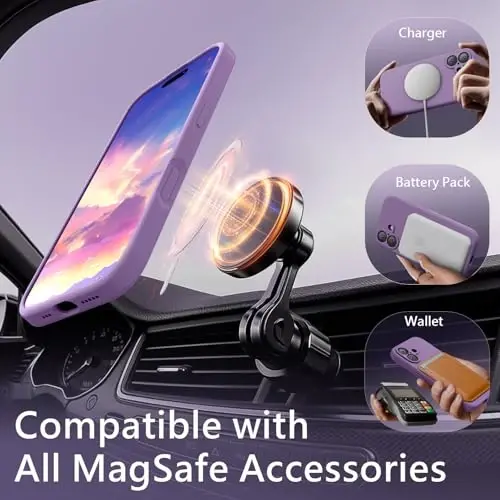 FireNova Magnetic for iPhone 17 Case, Compatible with MagSafe, [Integrated Silicone Camera Control Button] [Camera Protection] Anti-Scratch Microfiber Lining Phone Case, 6.3