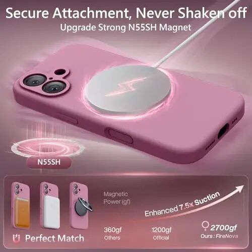 FireNova Magnetic for iPhone 17 Case, Compatible with MagSafe, [Integrated Silicone Camera Control Button] [Camera Protection] Anti-Scratch Microfiber Lining Phone Case, 6.3