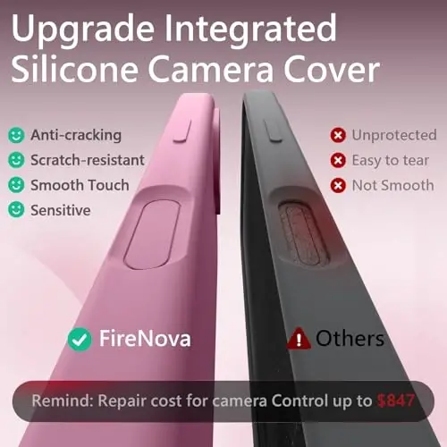 FireNova Magnetic for iPhone 17 Case, Compatible with MagSafe, [Integrated Silicone Camera Control Button] [Camera Protection] Anti-Scratch Microfiber Lining Phone Case, 6.3