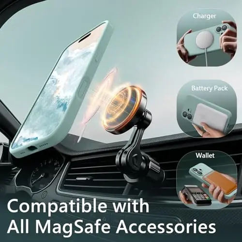 FireNova Magnetic for iPhone 17 Case, Compatible with MagSafe, [Integrated Silicone Camera Control Button] [Camera Protection] Anti-Scratch Microfiber Lining Phone Case, 6.3