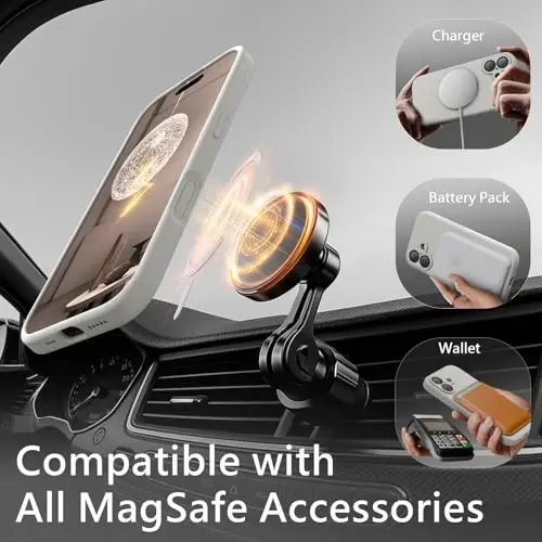 FireNova Magnetic for iPhone 17 Case, Compatible with MagSafe, [Integrated Silicone Camera Control Button] [Camera Protection] Anti-Scratch Microfiber Lining Phone Case, 6.3