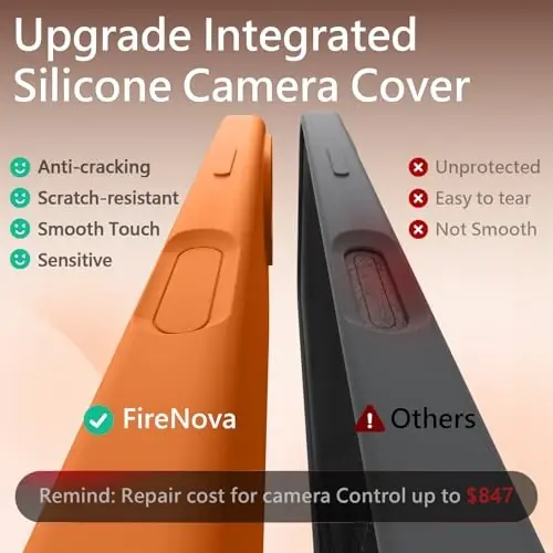 FireNova Magnetic for iPhone 17 Case, Compatible with MagSafe, [Integrated Silicone Camera Control Button] [Camera Protection] Anti-Scratch Microfiber Lining Phone Case, 6.3