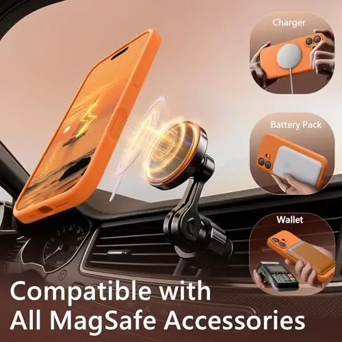 FireNova Magnetic for iPhone 17 Case, Compatible with MagSafe, [Integrated Silicone Camera Control Button] [Camera Protection] Anti-Scratch Microfiber Lining Phone Case, 6.3