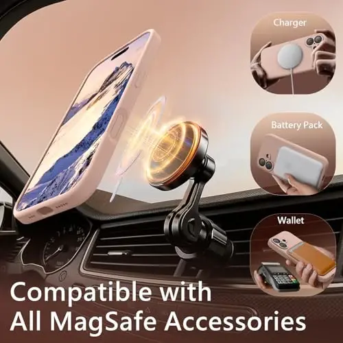 FireNova Magnetic for iPhone 17 Case, Compatible with MagSafe, [Integrated Silicone Camera Control Button] [Camera Protection] Anti-Scratch Microfiber Lining Phone Case, 6.3