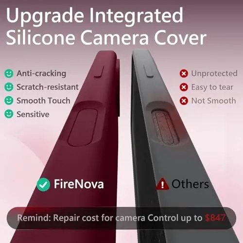 FireNova Magnetic for iPhone 17 Case, Compatible with MagSafe, [Integrated Silicone Camera Control Button] [Camera Protection] Anti-Scratch Microfiber Lining Phone Case, 6.3